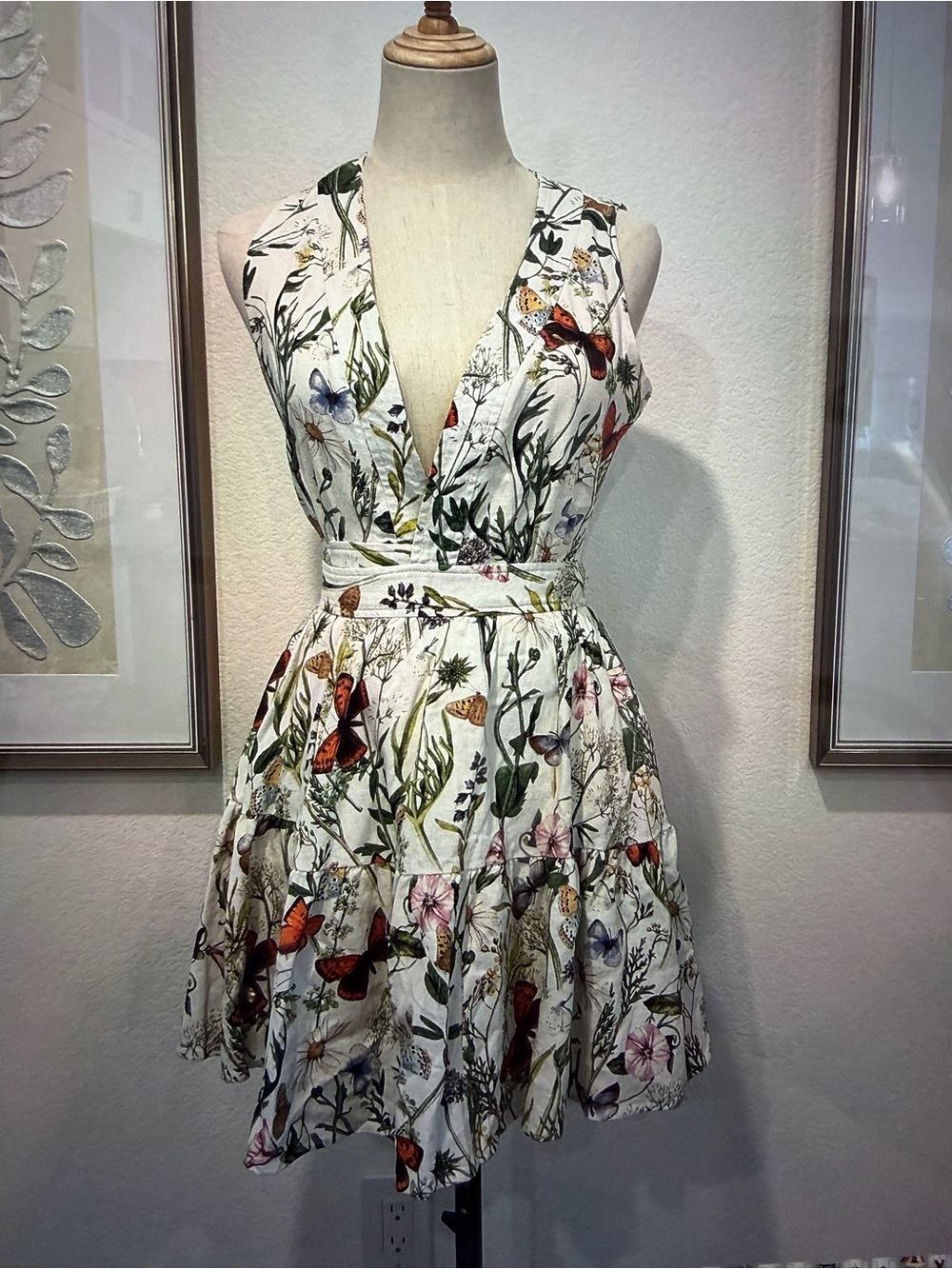 # 126 Christian Lacroix Butterfly Garden Linen Wrap Dress sold out
